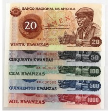 ANGOLA 1976 . TWENTY - ONE THOUSAND KWANZAS BANKNOTE . SPECIMEN SET